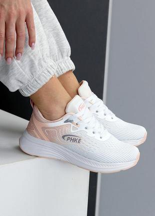 Молодіжні білі текстильні кросівки омбре прогулянкові та для спортзалу8 фото