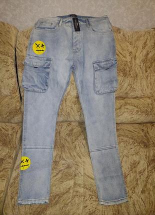 Джинси скіни карго р.38
