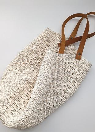 Сумка з рафії, колір айворі