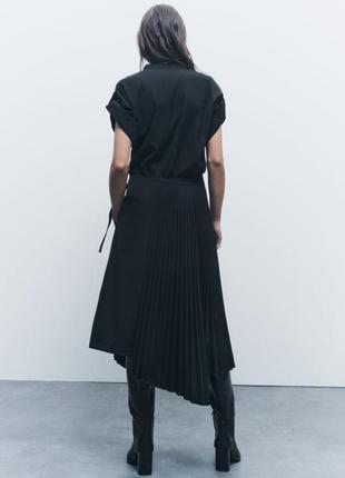 Асимметричное платье zw collection с плиссированной юбкой zara3 фото