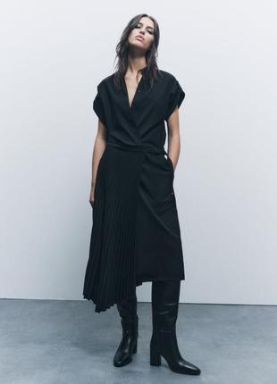 Асиметричне плаття zw collection з плісированою спідницею zara