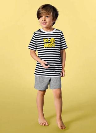 Пижама для мальчика "be happy", рост 122-128, 110-116 домашний костюм футболка шорты lupilu