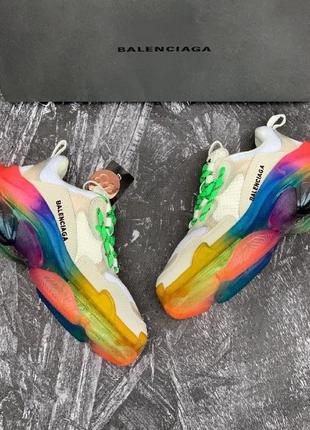 Balenciaga triple s clear sole white multi7 фото