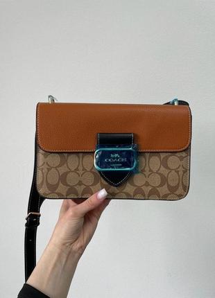 Сумка coach morgan shoulder bag in colorblock signature canvas5 фото