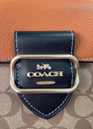 Сумка coach morgan shoulder bag in colorblock signature canvas9 фото