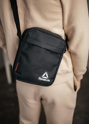 Барстека reebok, мужская сумка через плечо, текстильная барсетка на три отделения, брендовая сумка6 фото