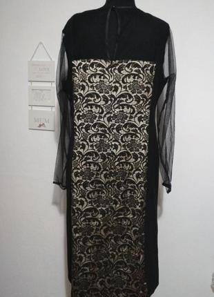 Розкішне стройнящее мереживну сукню міді довгий рукав супер якість!!!5 фото