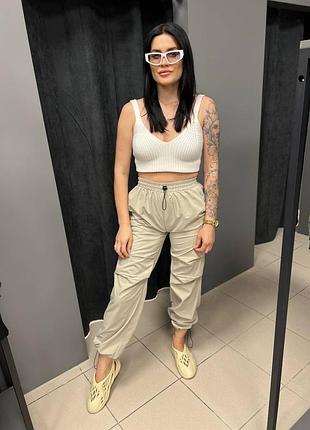 Женские брюки карго матовая плащевка6 фото