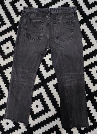 Джинсы брюки мужские прямые широкие укороченные черные повседневные плотные zara, размер l4 фото