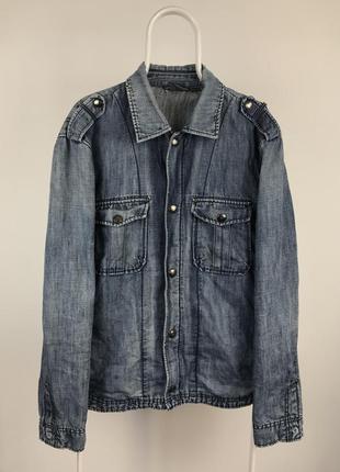 Винтажная джинсовая состаренная куртка armani exchange vintage ralph rare vintage