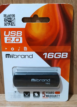 Флешка mibrand 16 gb grizzly black