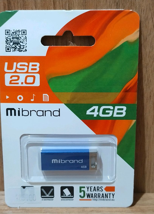 Флешка mibrand 4 gb chameleon blue