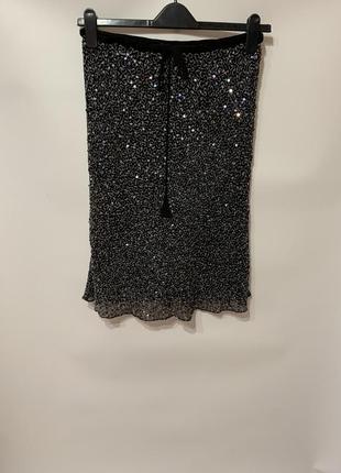 Шелковая юбка с блестками,италия1 фото