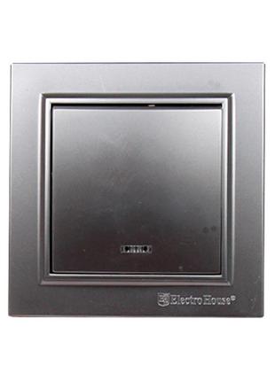 Вимикач з підсвічуванням enzo срібний камінь