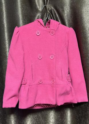 Детское розовое пальто1 фото