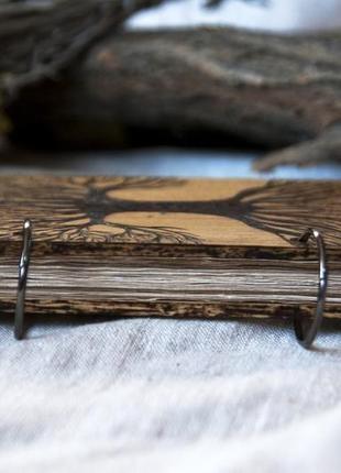 Дерев'яний блокнот на кільцях ручної роботи "дерево життя".