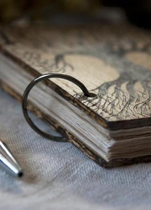 Дерев'яний блокнот на кільцях ручної роботи "дерево життя".