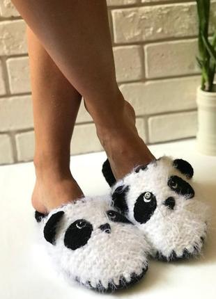 Тапочки "панды" детские1 фото