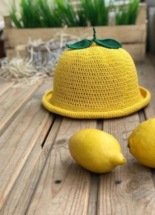 Лимон крючком  🍋 вязаная пляжная шляпка "лимон" 🍋  шляпка желтый лимон 🍋