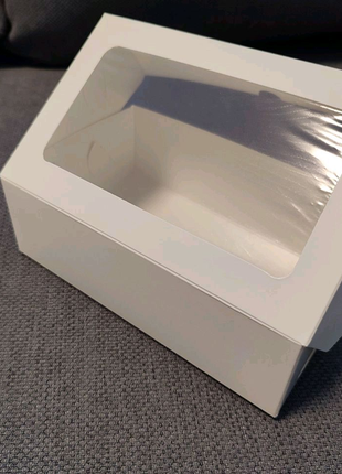 Коробка біла для макаронс, печива, зефіра.2 фото