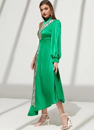 Нова сатинова сукня на одне плече