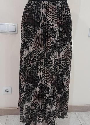 Красивая юбка юбка леопардовый принт плиссе плиссе плиссе лилия