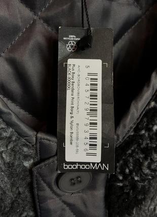 Boohoo man bandana print флісова куртка бомбер з нейлоновими вставками6 фото