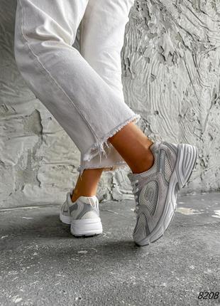 Кросівки жіночі s сірі + світлий беж натуральна замша