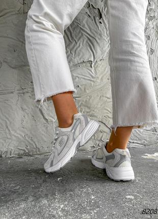 Кросівки жіночі s сірі + світлий беж натуральна замша7 фото