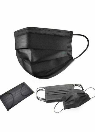 Медична захисна маска для обличчя чорна