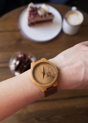 Дерев'яний наручний годинник woodenwatch, оригінальний подарунок