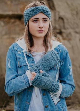 Шерстяная повязка на голову