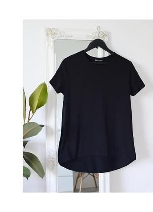 Класная базовая футболка zara. черная футболка на весну-лето. женская футболка