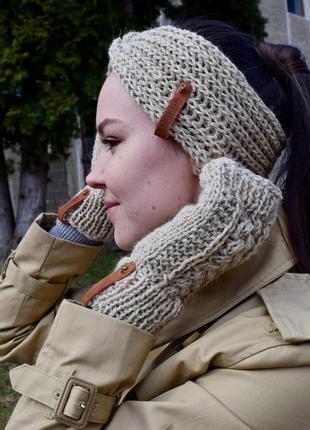 Пов′язка на голову з натуральної вовни