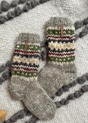 В'язані шкарпетки з натуральної овечої вовни