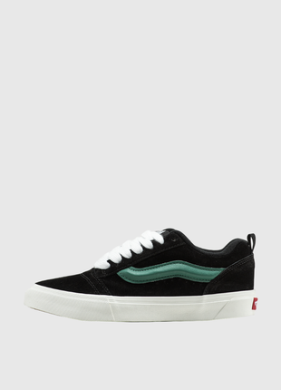 Кеди vans knu skool black port green.