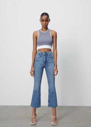 Джинсы zara клеш 34 размер/xs denim collection кюлоты