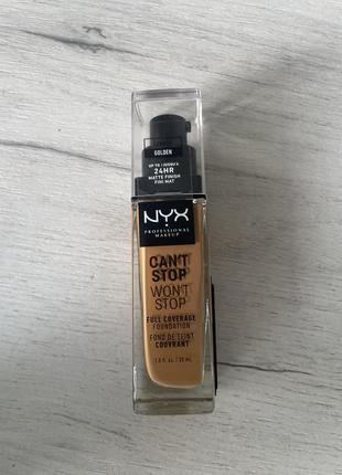Nyx professional makeup can't stop won't stop full coverage foundation тональная основа.