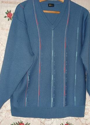 Супер кофта голубого цвета р.2xl,50%шерсть,50%акрил.