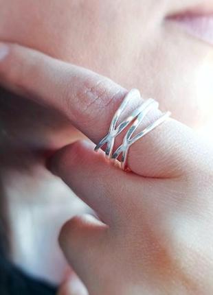 Тренд срібне безрозмірне кільце, колечко, срібло 925, срібна каблучка, перстень, розмір регулюється