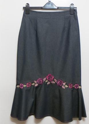Красивая юбка с воланом и вышивкой 10 р-ра.10 фото