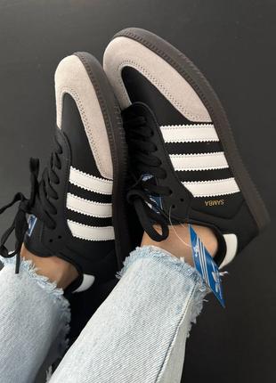 Женские кроссовки adidas samba black/white gum