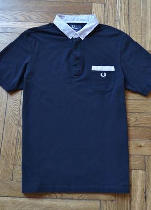 Мужская футболка поло fred perry woven trim polo2 фото