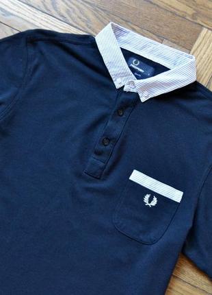 Мужская футболка поло fred perry woven trim polo3 фото