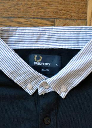 Чоловіча футболка поло fred perry woven trim polo5 фото