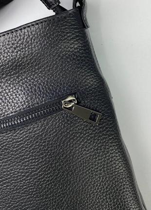Мужская кожаная барсетка, черная сумка через плечо из натуральной кожи, классический мессенджер7 фото
