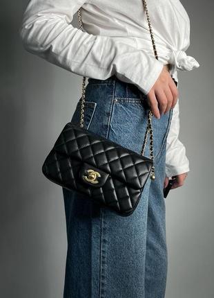 Сумка кожаная в стиле chanel 2