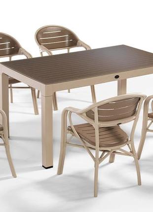 Комплект садовой высококачественной мебели "bamboo for 6"   (стол 90*150, 6 кресла) novussi, турция