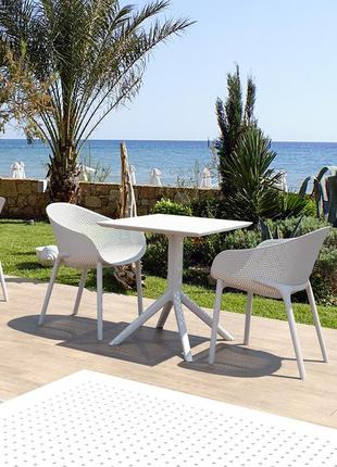 Комплект мебели для кафе siesta sky with sky 70 white, турция (стол + 2 кресла)
