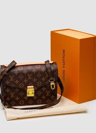 Louis vuitton pochette métis brown monogram coated canvas gold